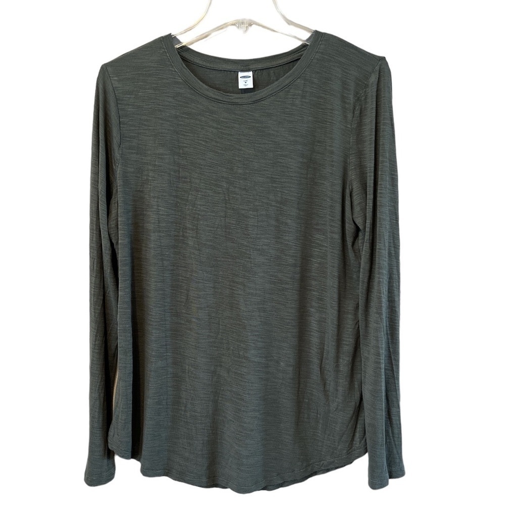 Old Navy Luxe to crewneck long sleeves curved hem size medium
